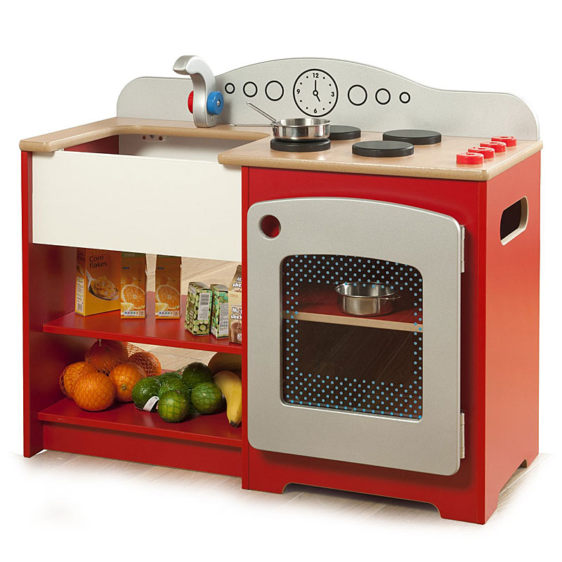 Millhouse RE53 Wooden Toy Country Play Kitchen - Red