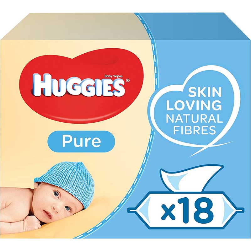 Huggies Pure Baby Wipes, 18 Packs (1008 Wipes Total)