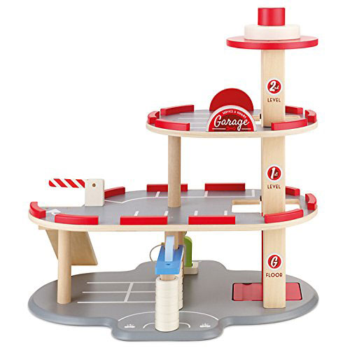 3 Tier Wooden Play Toy Garage - Click Image to Close